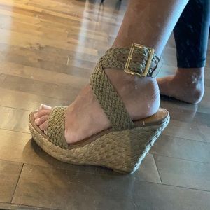 Stuart weitzman espadrille wedge sandals